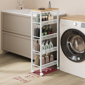 5-Tier Trolley, Space-Saving Kitchen Cart with Castors, Steel Frame