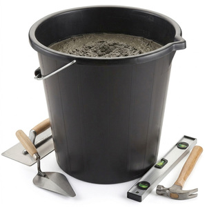 2 x 14L Black 3 Gallon Plastic Water Storage DIY Cement Mixing Bucket