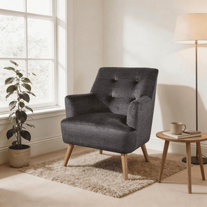 Charcoal Arta Modern Plush Accent Occasional Armchair shot 16121774