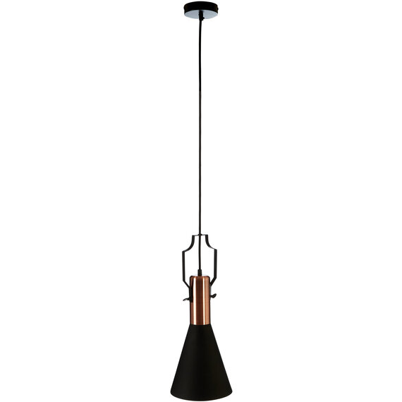 Argo Small Pendant Light in Black and Copper.