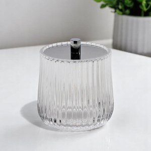Showerdrape Regent Ribbed Glass Chrome Collection Storage Jar