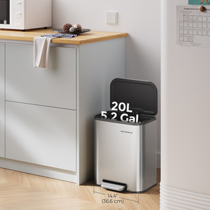SONGMICS 20L Soft-Close Pedal Kitchen Bin