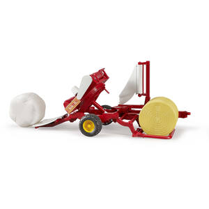 Bruder Bale wrapper with ochre and white round bales Detailed Vehicle & Playset Model