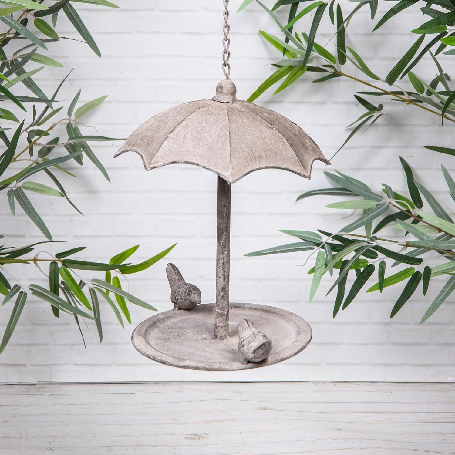 Image of Metal Umbrella Chain Hanging Bird Feeder&hellip;