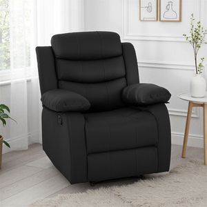 Roma Recliner Chair Black Faux Leather