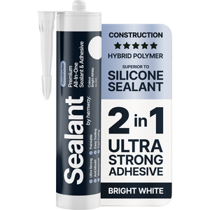 Hemway Hybrid Polymer Sealant & Adhesive Bright White Construction 1 Pack