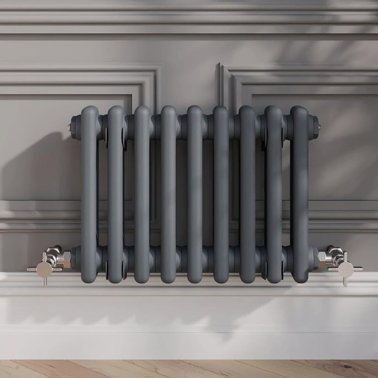 Temprazo Traditional Colosseum Double Bar Column Radiator Anthracite 300 X 1190Mm - Anthracite / 300Mm / 425Mm / 70Mm