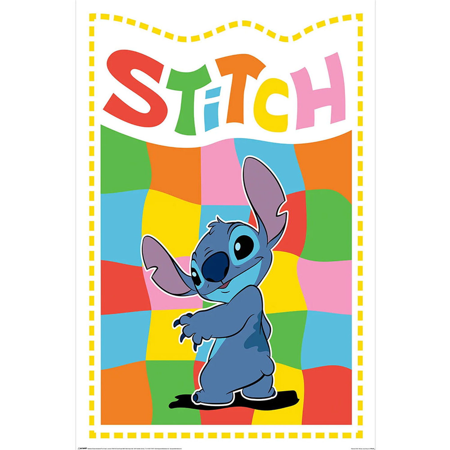 Lilo & Stitch Chequered Poster - Multicoloured