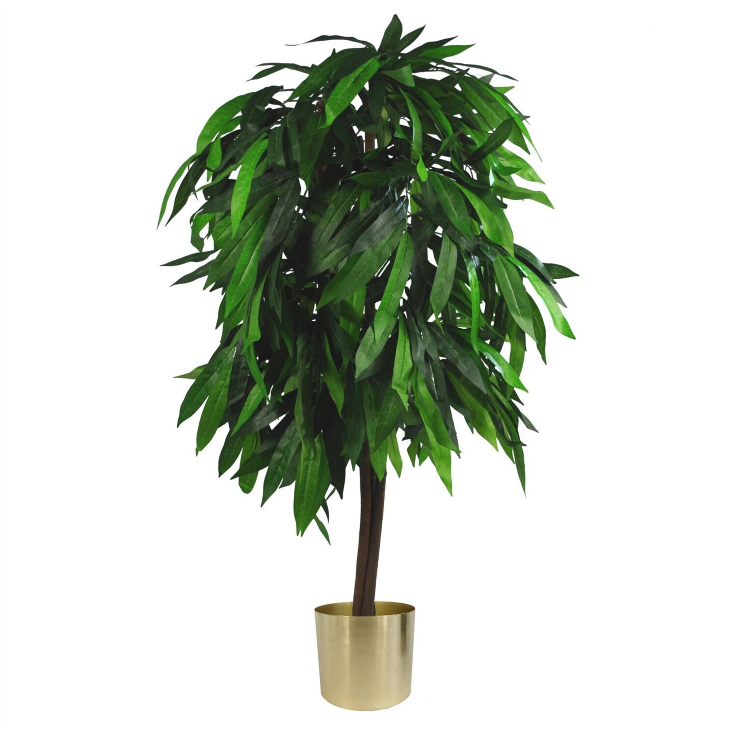 120cm Artificial Mango Tree with Metal Planter - Green