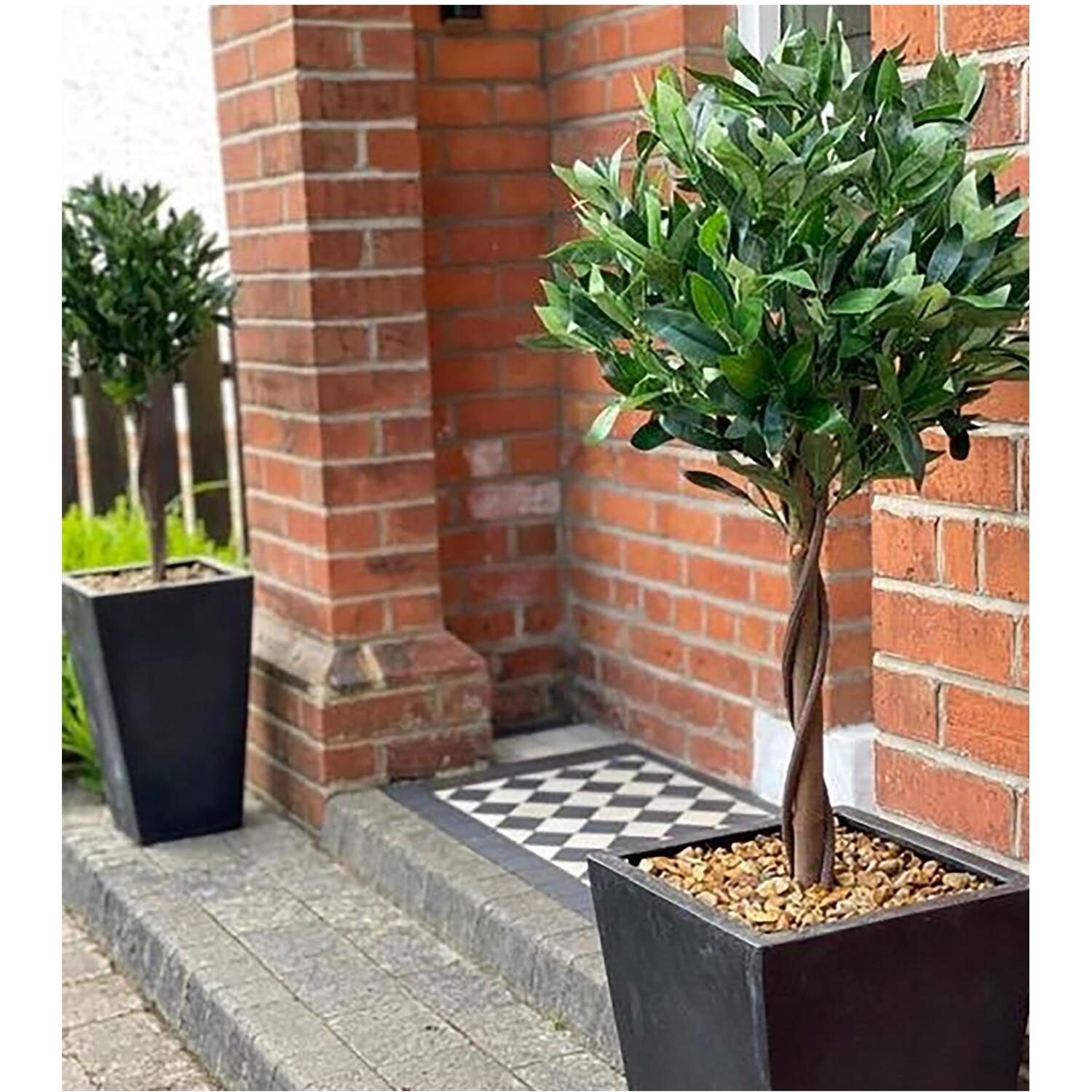 Artificial Bay Tree Pair 120cm Potted Entrance Decor - Green