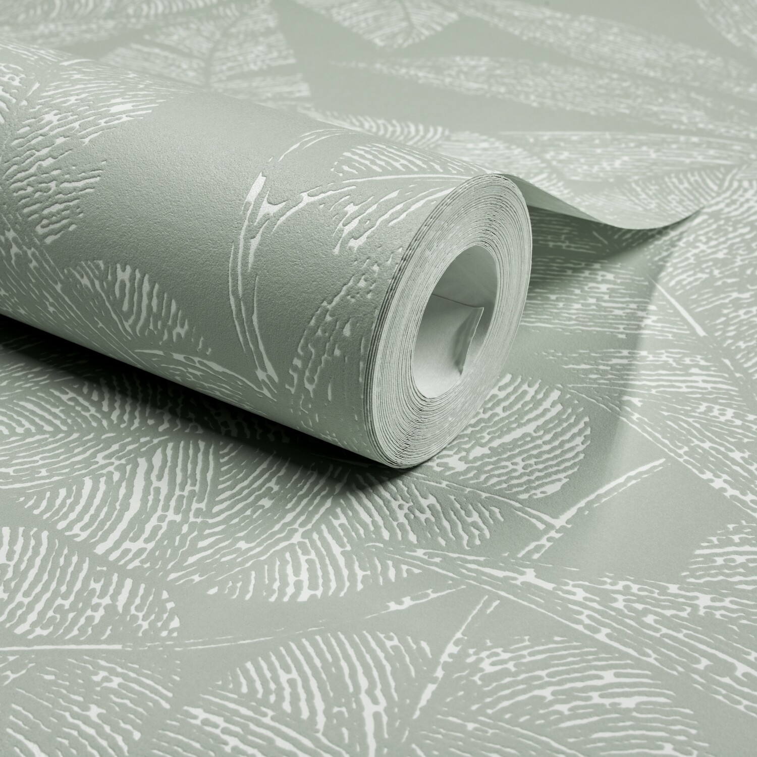 B&Q - Lorena Sketch Leaves Blown Vinyl WallpaperSage - Image 3