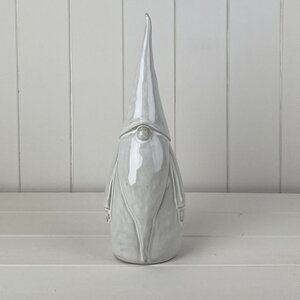 White Textured Glazed Ceramic Gonk Ornament
