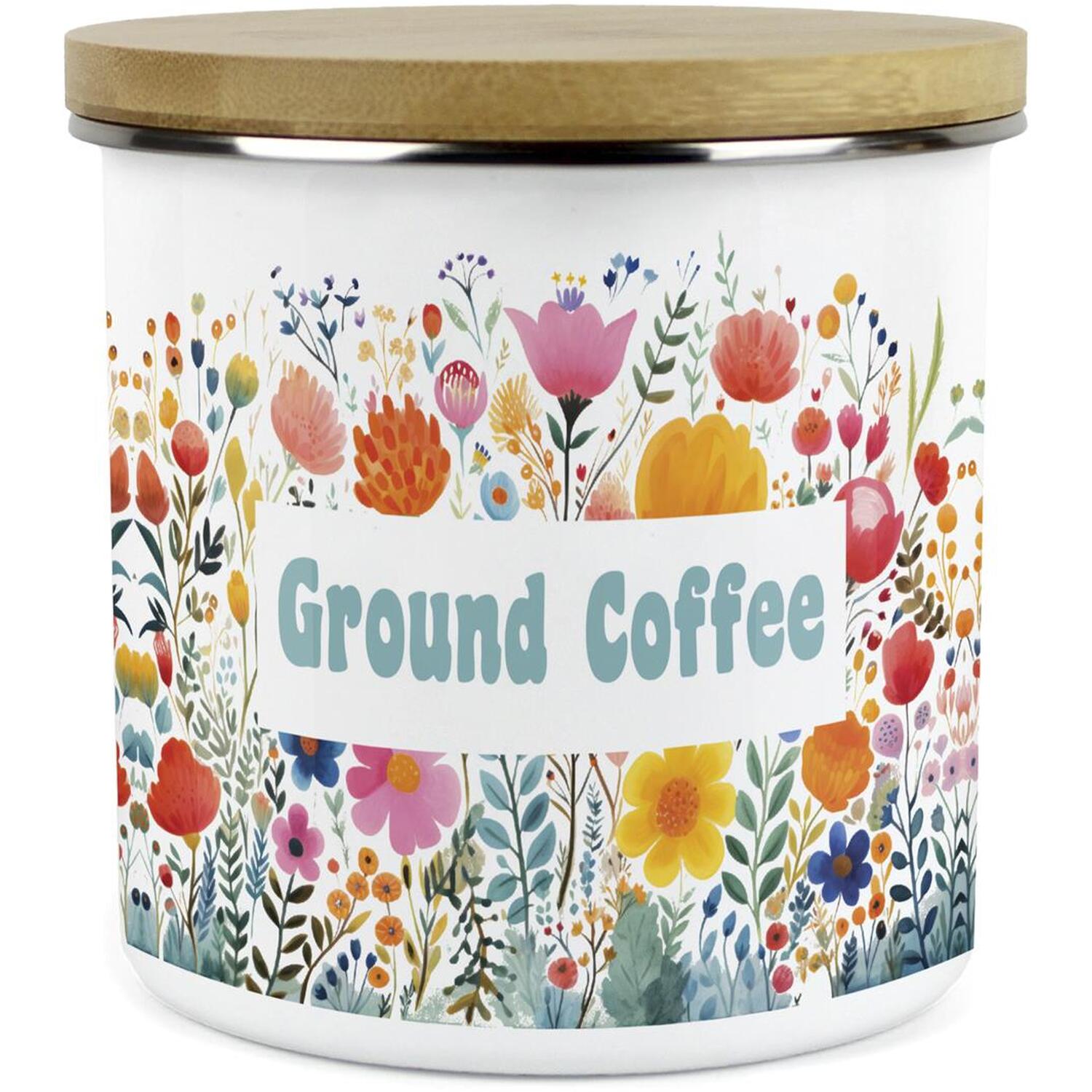 Purely Home Bright Floral Large Kitchen Storage Canister - White