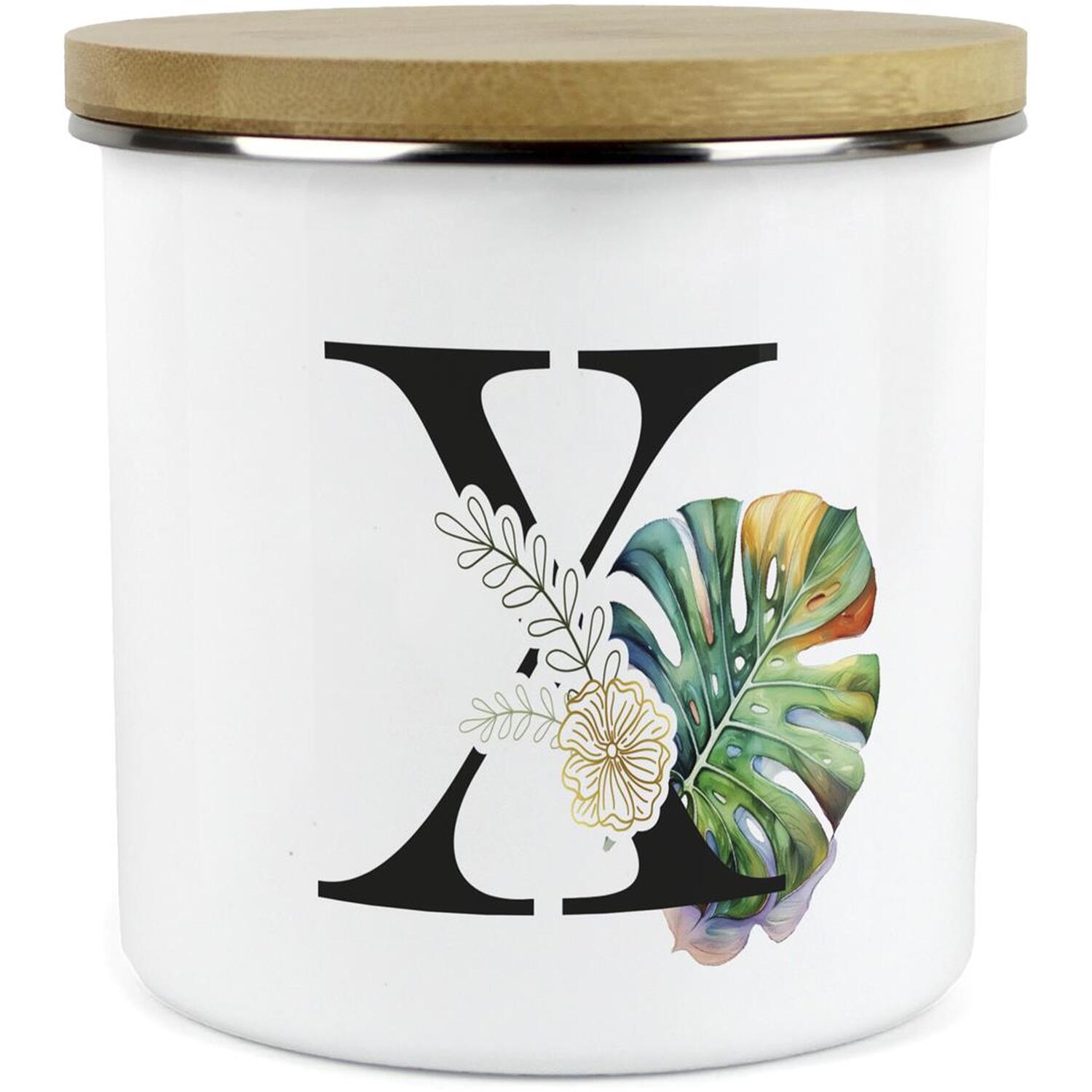 Purely Home Green & Gold Letter X Large Storage Canister