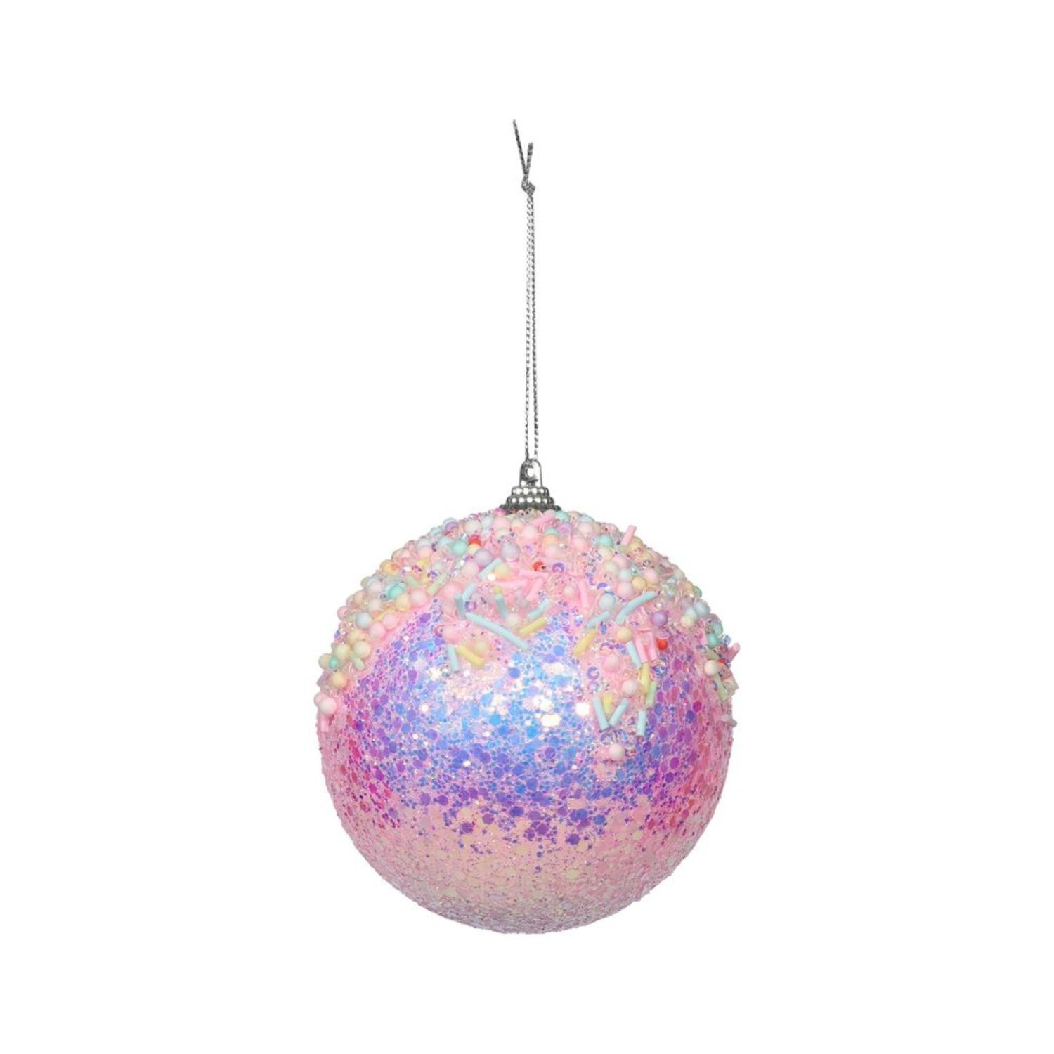 Kdmd Unisex Multicolor Iridescent Glitter Bauble 10Cm 3 Pack - Image 2