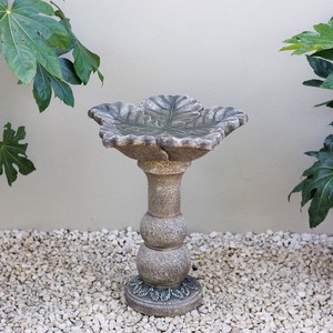 Eden Leaf Design Decorative Grey Garden Bird Bath Table 62cm