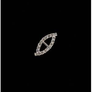 Pack of 10 Elegant Eye Shape Diamante Ribbon Slider Buckles