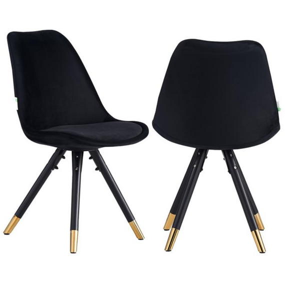 Sofia Velvet Dining Chair with Metal Legs - Retro Scandinavian Styl