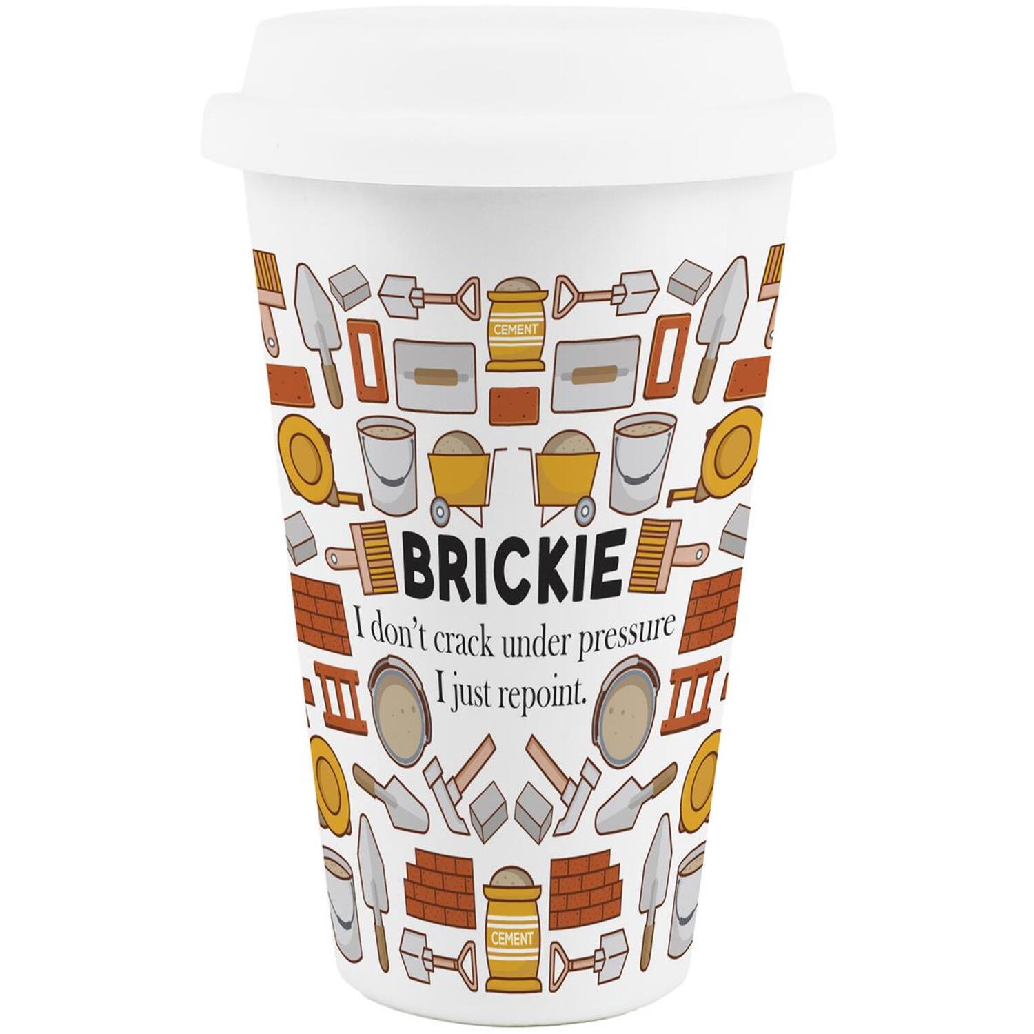 Image of Novelty Brickie Ceramic Travel Mug -&hellip;