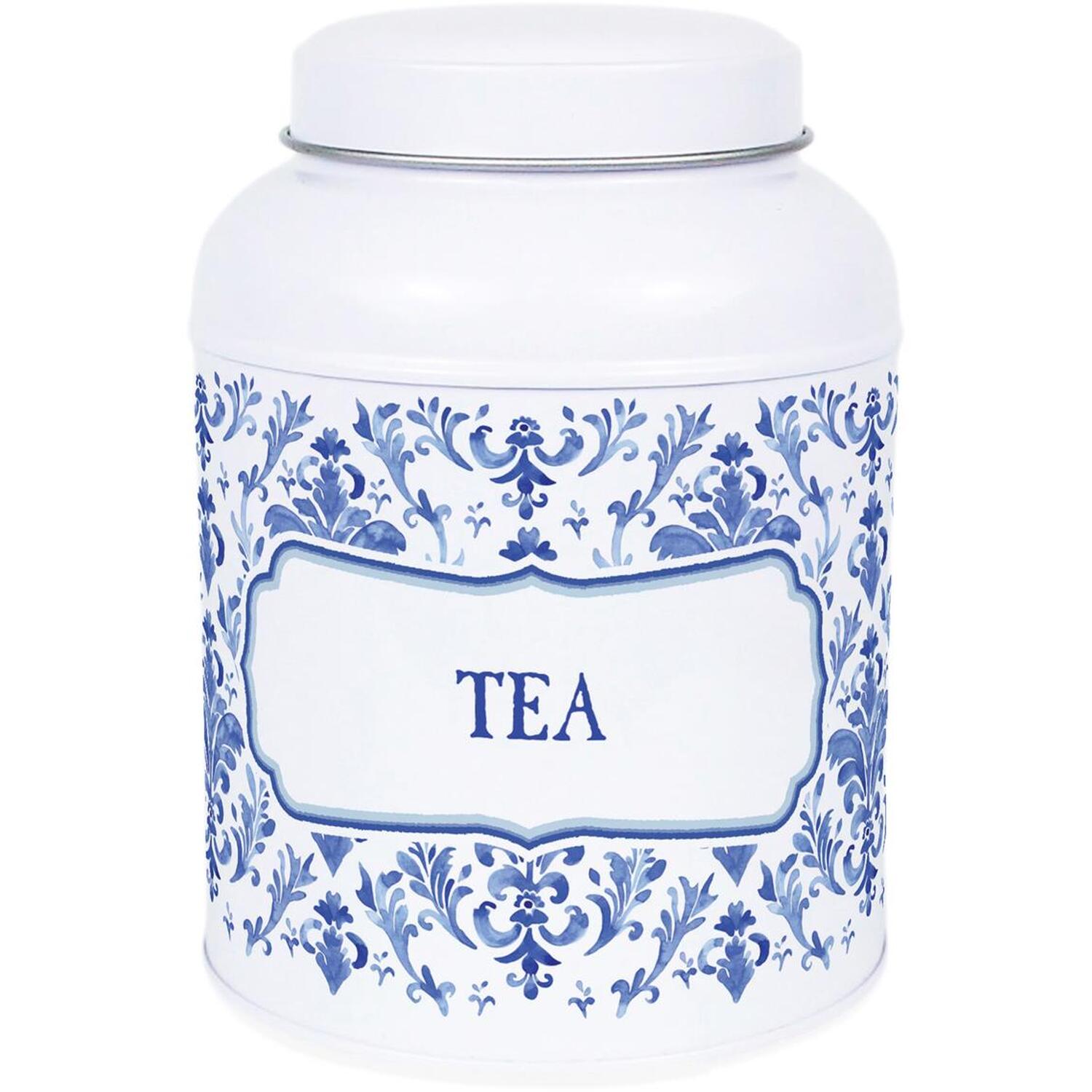 B&Q -  Oriental Ink Tea CanisterSmall Domed Lid Kitchen Storage Tin - Image 3
