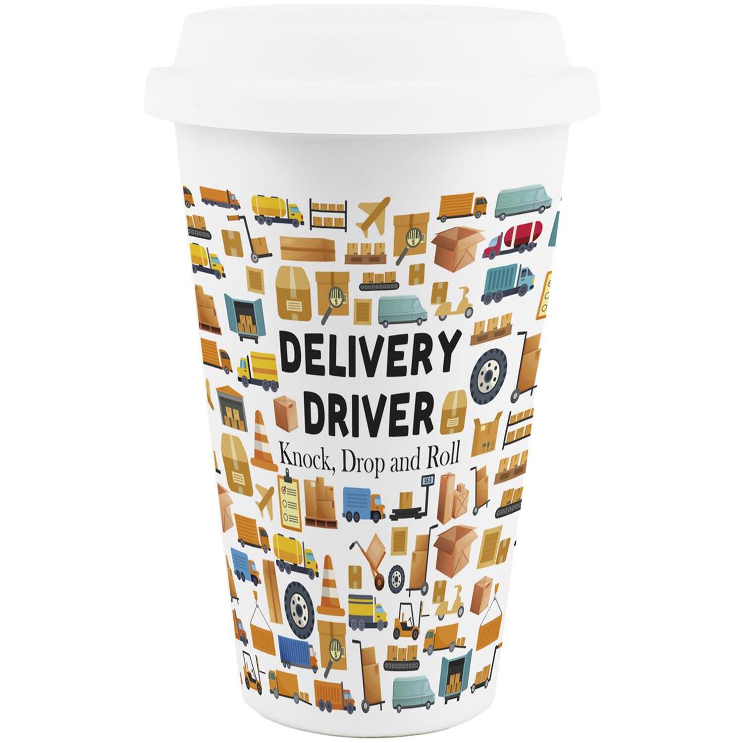 Image of Novelty Delivery Driver Ceramic Travel Mug&hellip;