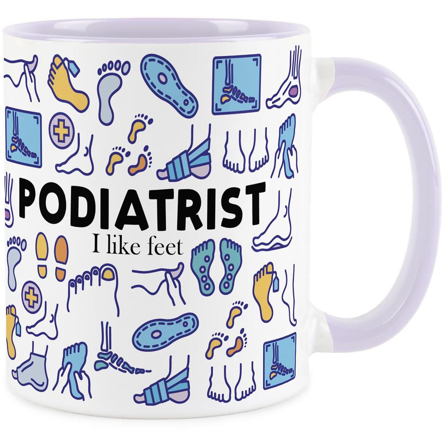 Purely Home Novelty Podiatrist Lilac Mug - Coffee/Tea Ceramic Cup Gift - Lilac