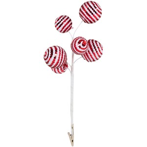 Candy Cane Sequin Pom Pom Clip