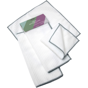 JVL Microfibre Cleaning Cloths Pack of 4 - White / Grey