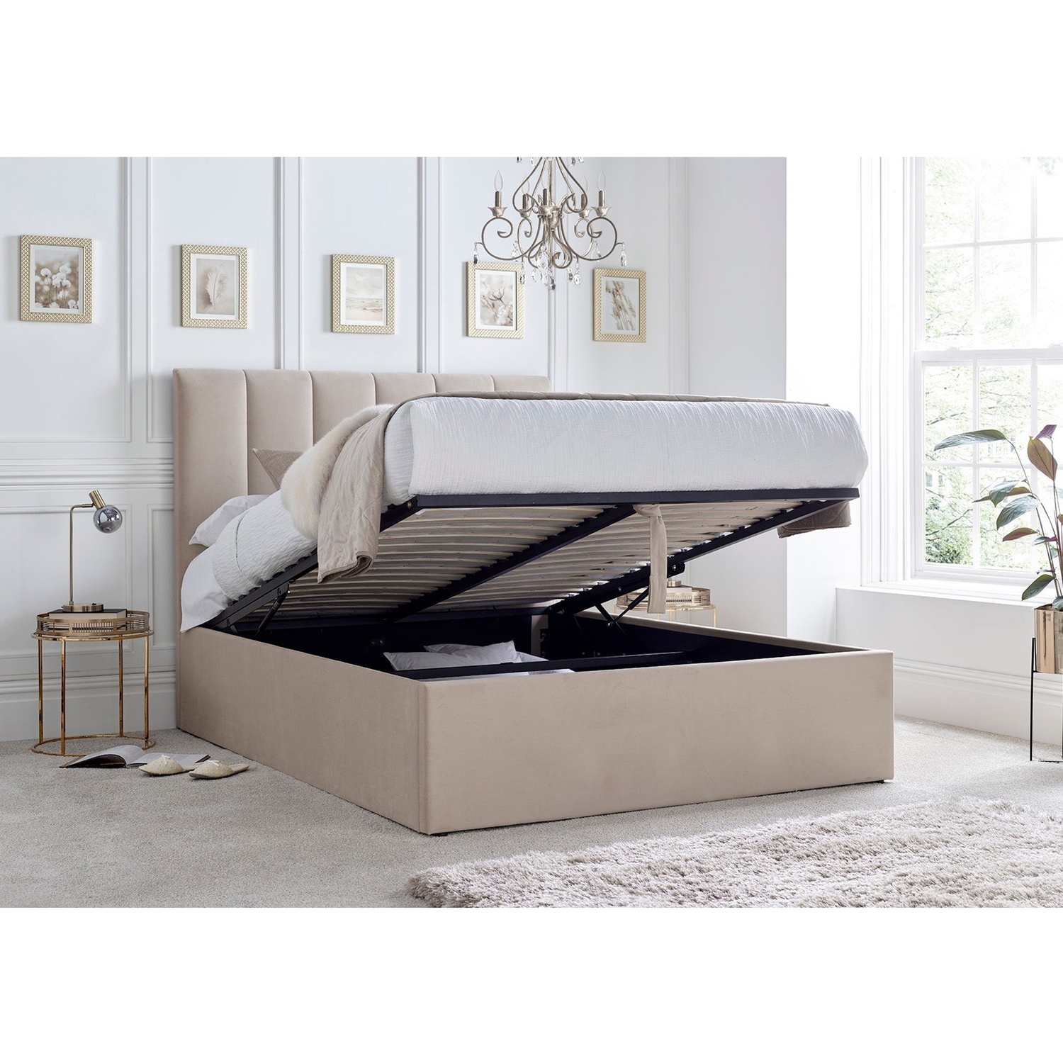 Time4sleep Fabric King Size Bedframe