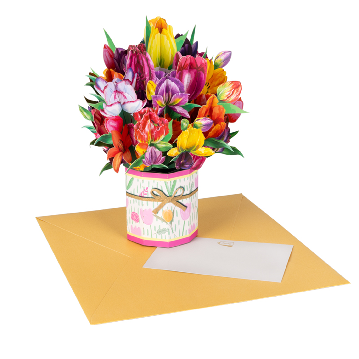 Brightfeel A Burst Of Spring Tulip Bouquet 3D Pop Up Greeting Card - Multi
