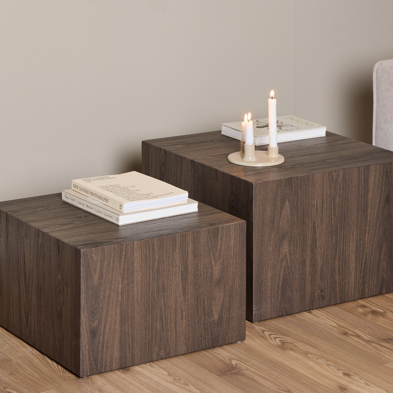 Furniture To Go Florence Dice Square Smoked Ash Coffee Table Set Of 2 - Image 4
