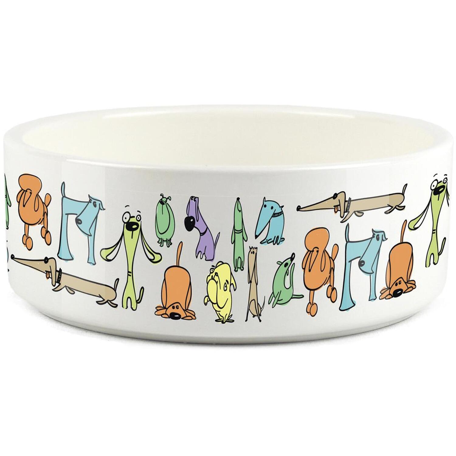 Purely Home Colourful Dogs Small Ceramic Pet Bowl - Food/Water Dish For Dogs - Multi