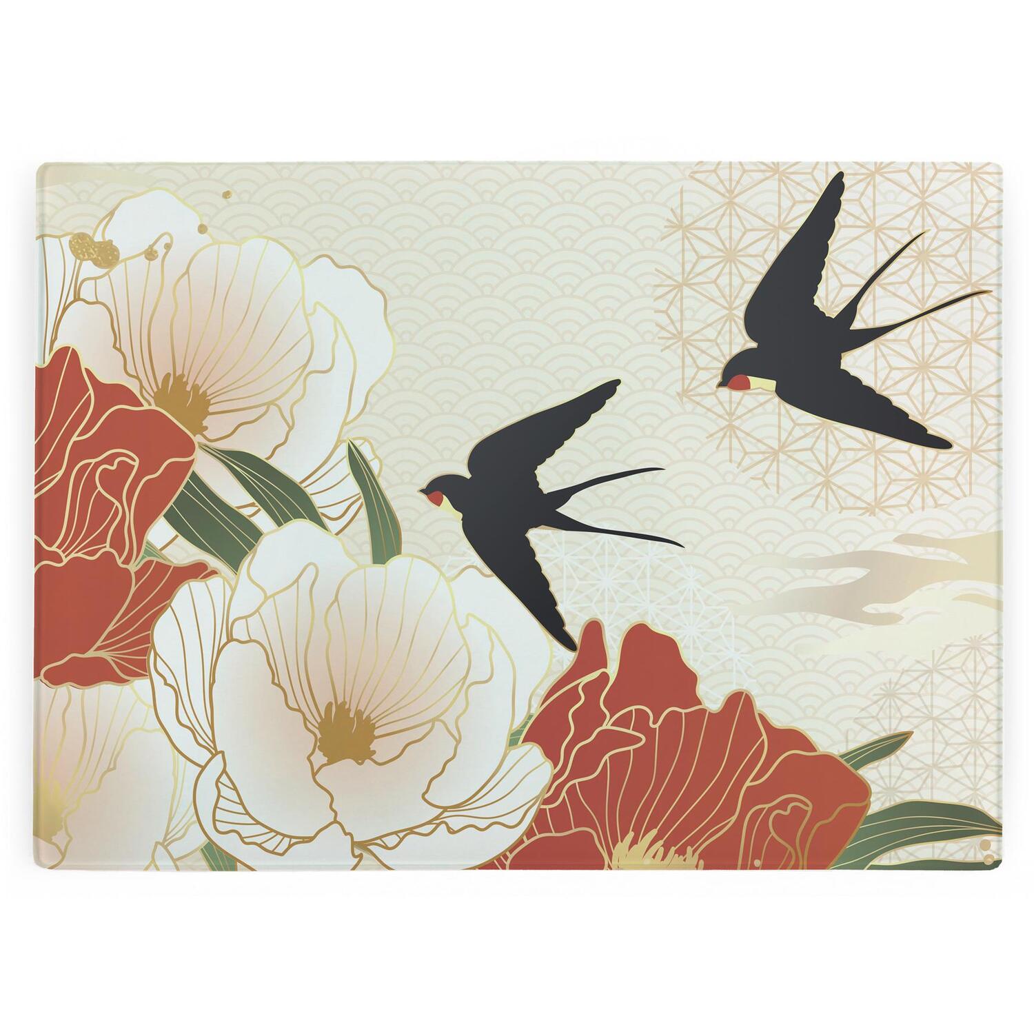 Image of Oriental Swallows Large Smooth Glass Worktop&hellip;