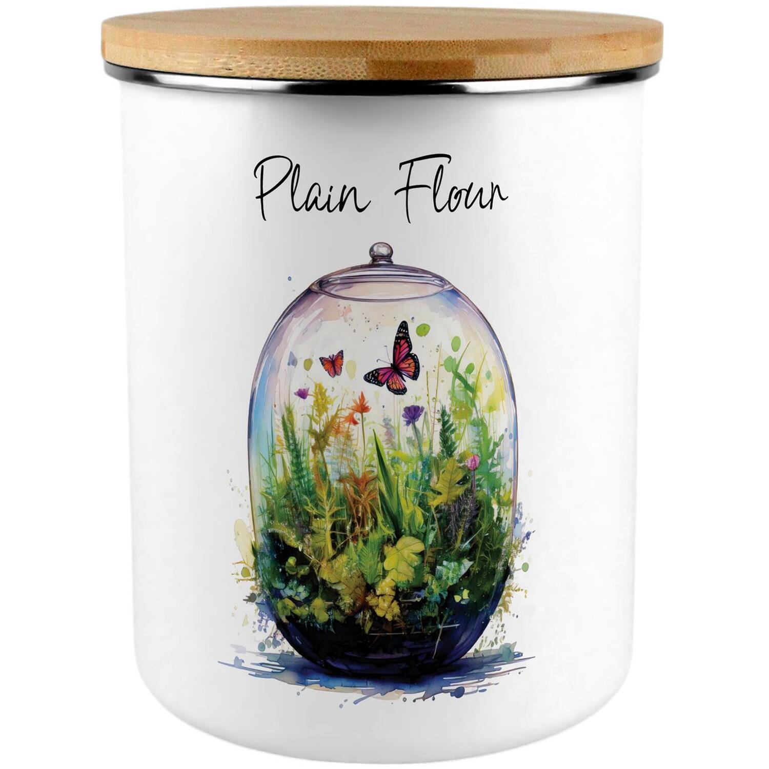 Purely Home Plant Terrarium Extra Large Plain Flour Canister - Green