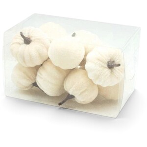 Set of 12 Velvet Cream Pumpkin Halloween Decorations