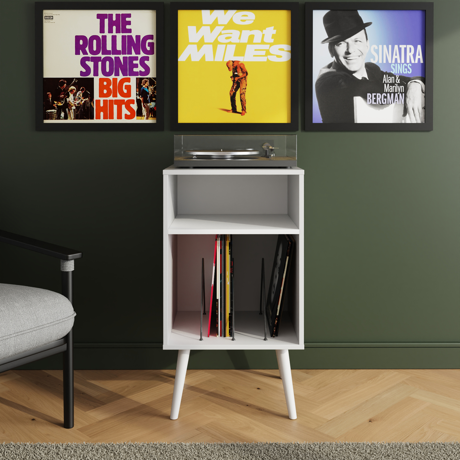 Gfw Jaxon Compact Vinyl Turntable Stand - White