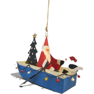 Santa in Boat Christmas Tree Decoration