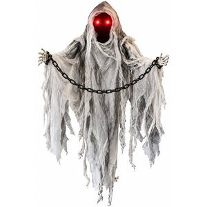 Adult Halloween Animatronic Faceless Ghost Spectre Prop Party Decoration 90cm Battery Operated