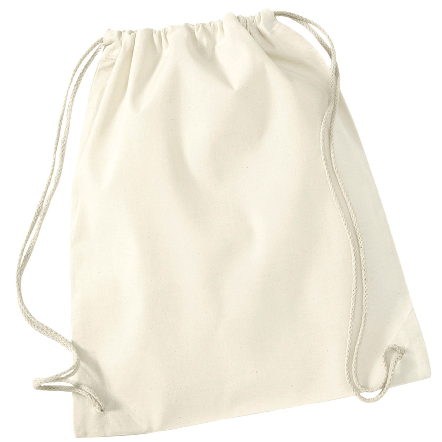 Westford Mill Recycled Cotton Drawstring Bag D - Natural