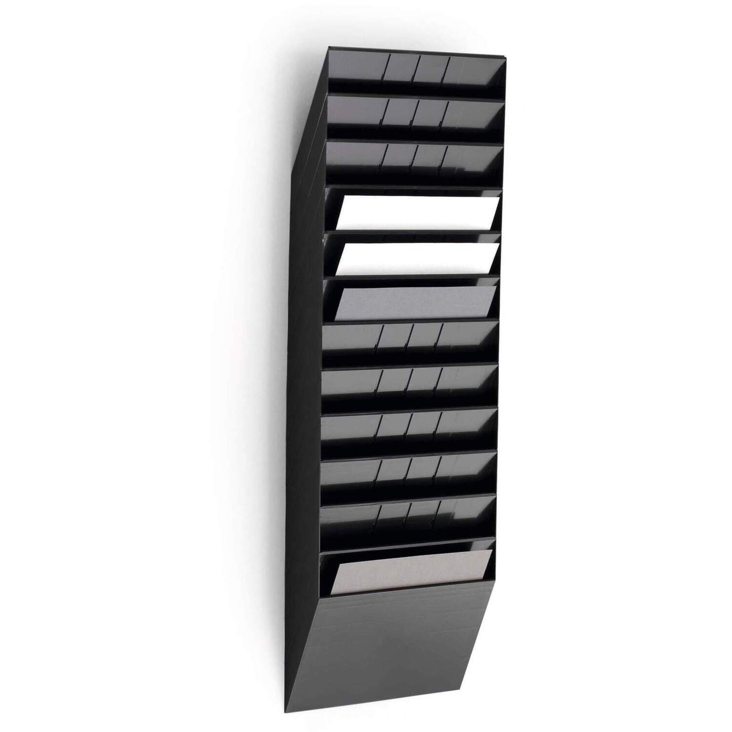 Rackhams Black Flexiboxx 12 Wall Mounted Literature Tray | A4 Landscape Holder | - Image 5