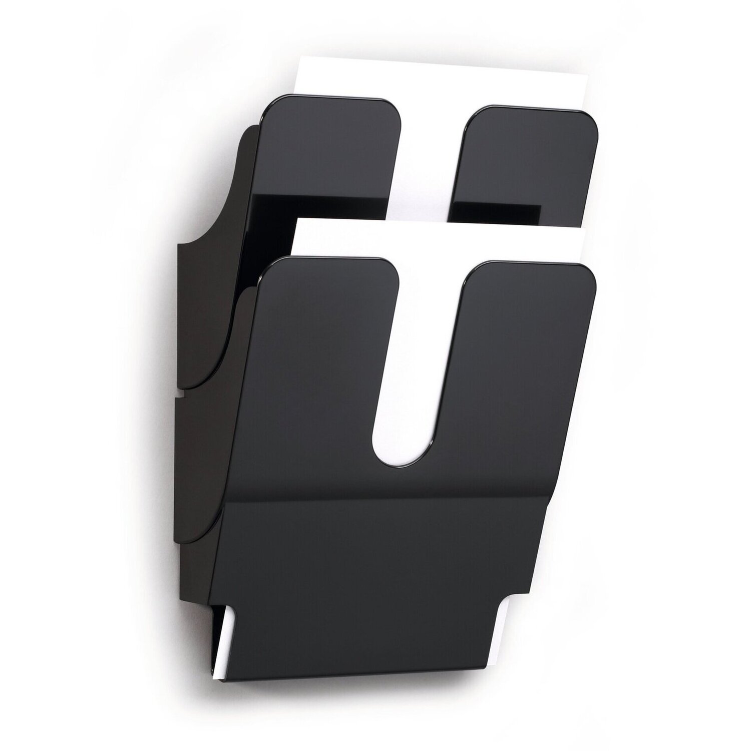 Durable FLEXIPLUS 2 Wall Mounted Literature Tray | A4 Portrait Holder | Black - Image 8