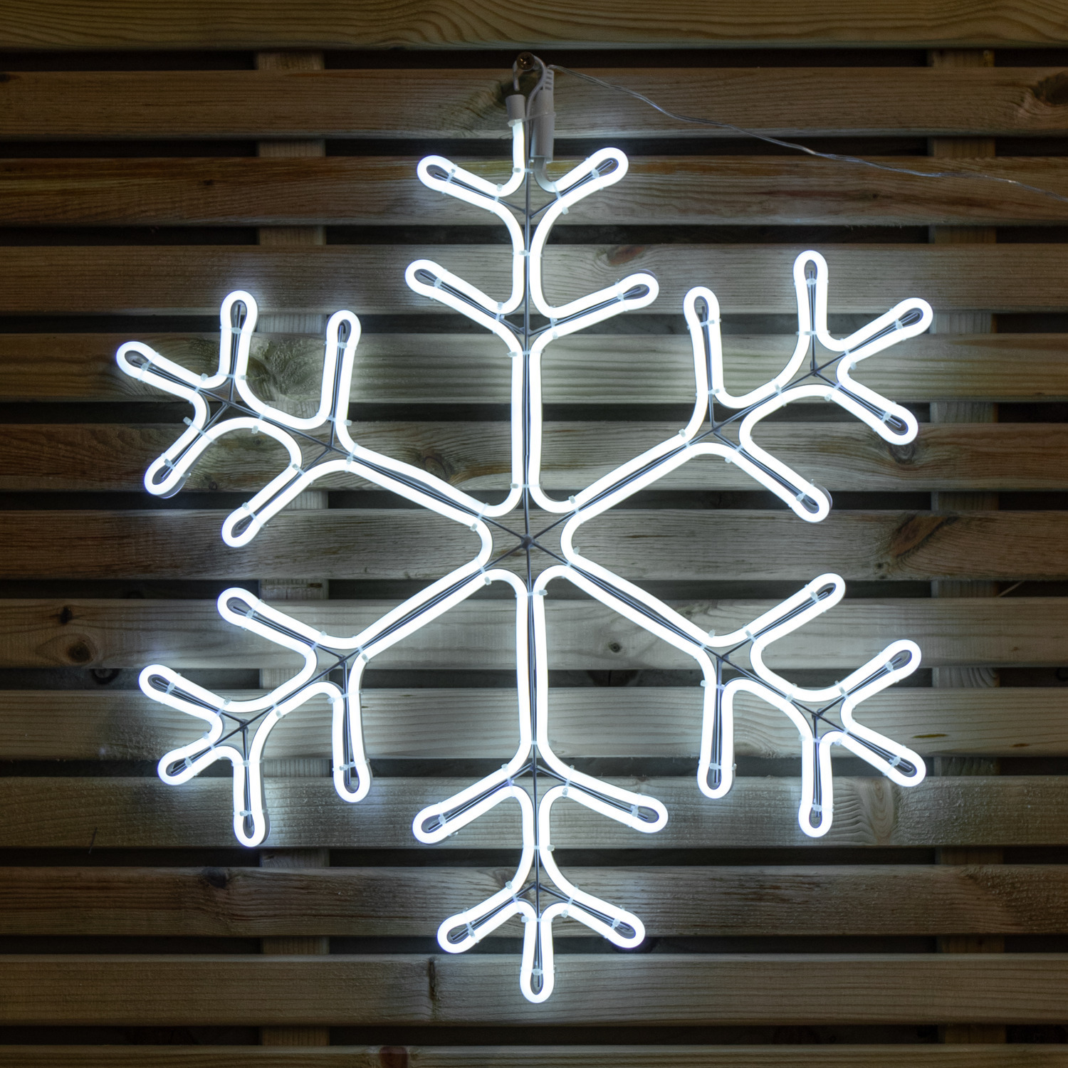 Light/Blue/White 59Cm X 56Cm Up Neon Flex Christmas Snowflake With & Leds - Image 4