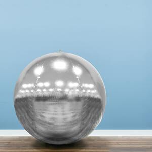 Christmas Tree World Metallic Silver Inflatable Mirror Ball