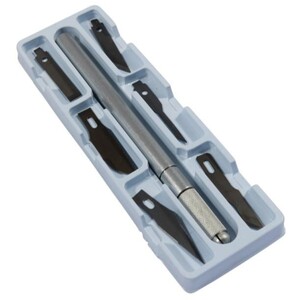 Hobby Cutter Set with 6 Spare Blades - Aluminium