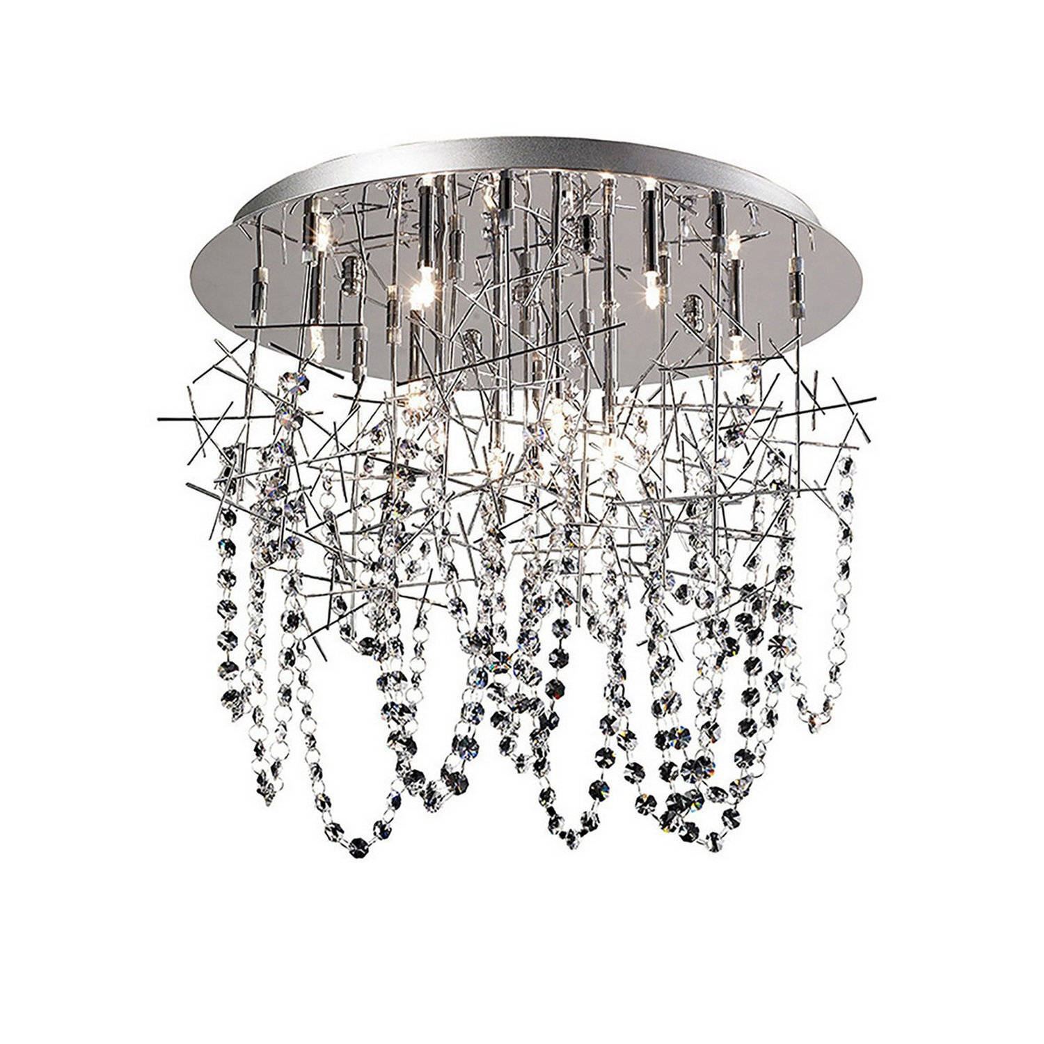 Netlighting Unisex Grey Lexi Ceiling Light G4 Polished Chromecrystal Not Ledcfl Compatible In Size 10 - Image 3