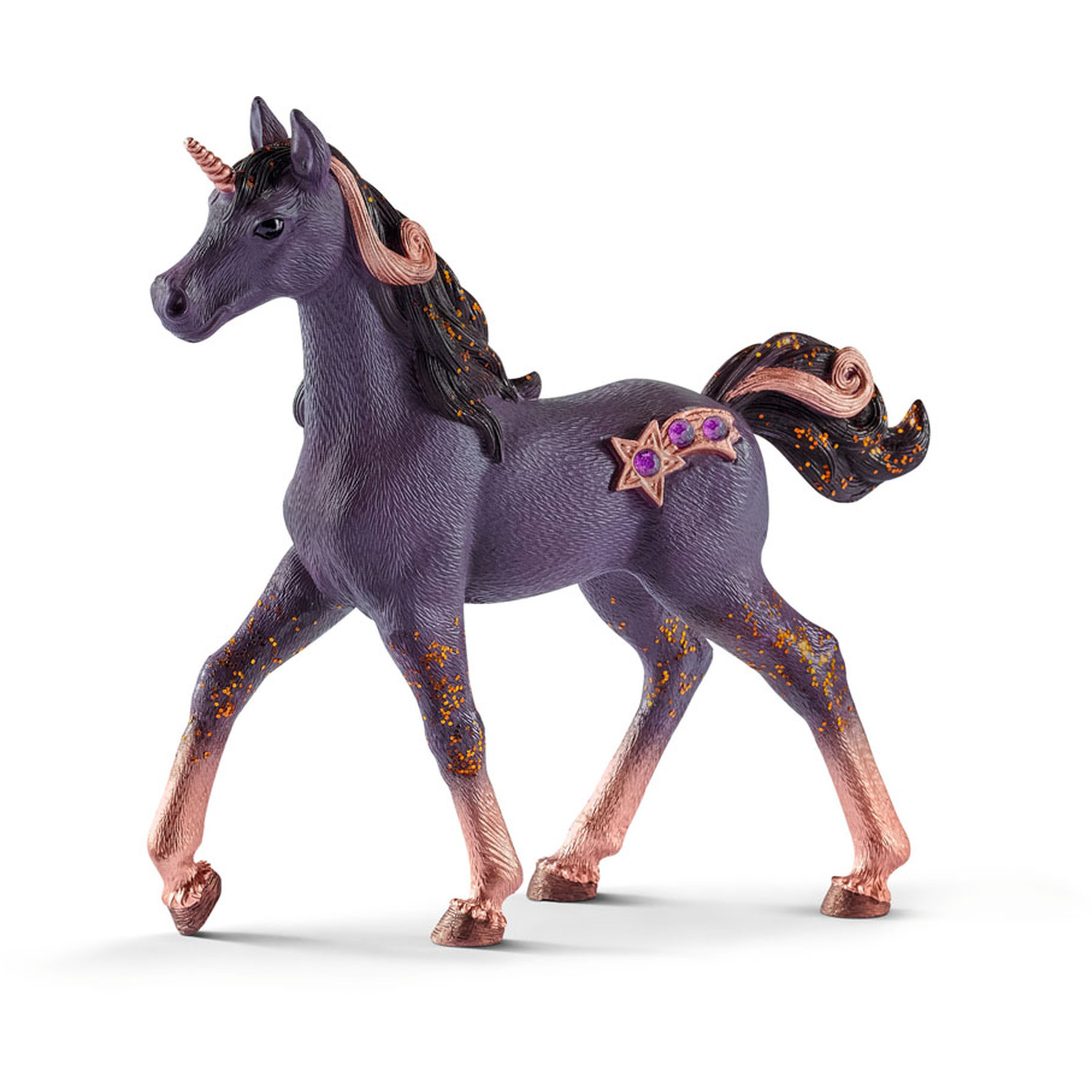 Image of SCHLEICH Bayala Shooting Star Unicorn Foal Toy Figure Childrens - Black