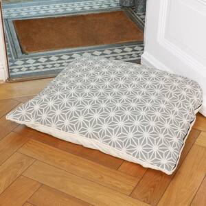 Double Sided Dog Bed - Grey Geometrical Print