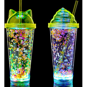 Cat Ear and Ice Cream Swirl LED Tumbler