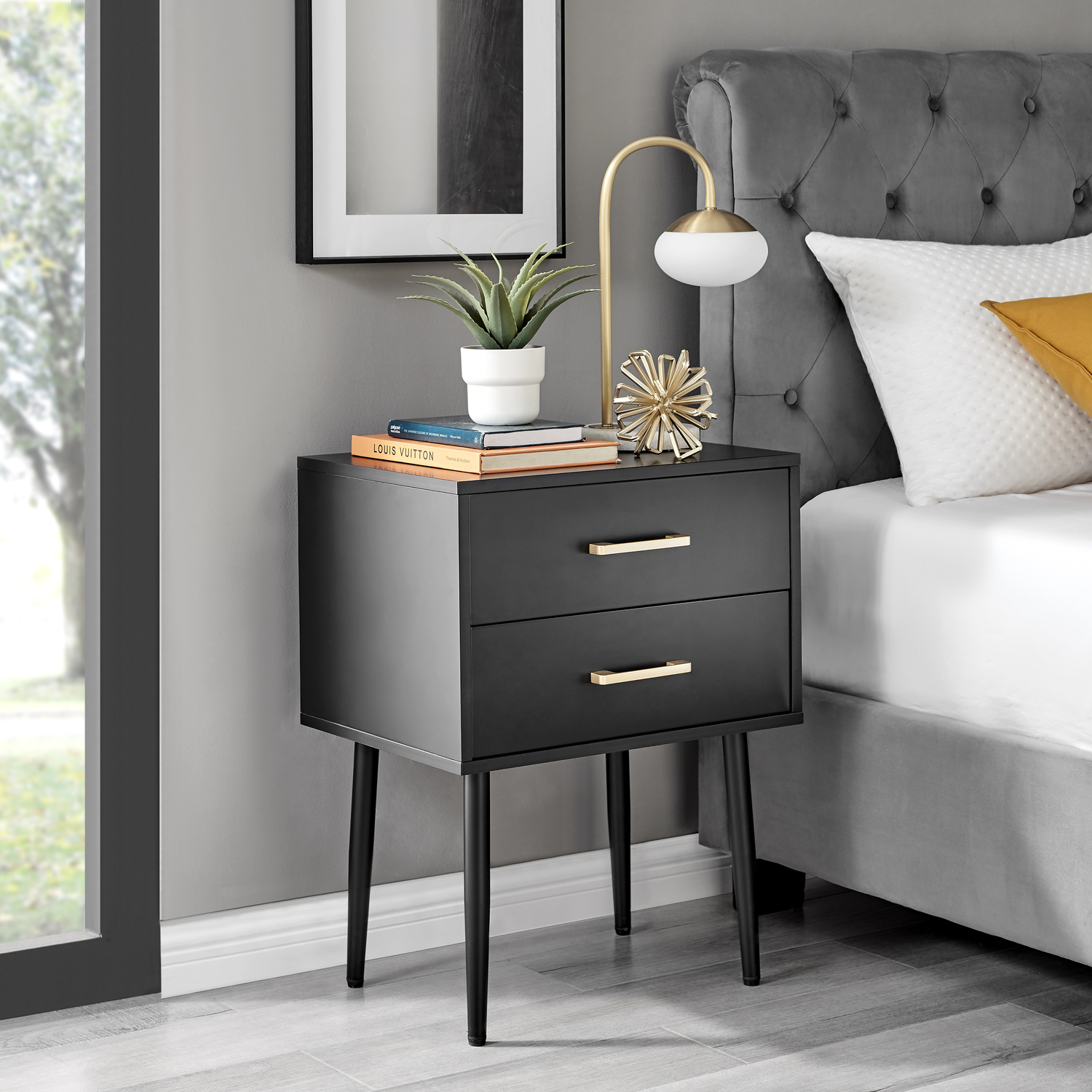 Taylor Modern Bedside Table With 1 Or 2 Drawers