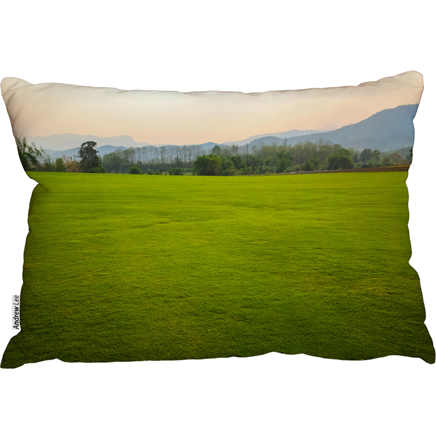 Background Image Of Lush Grass Field Outdoor Cushion - Green